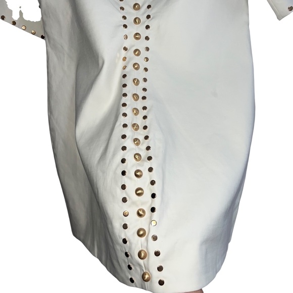 NEW NWT Cult Gaia Anika Studded Shirtdress Mini Dress Off White - Picture 9 of 12